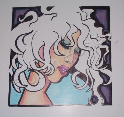 Pop Portraits - Diva - Marker On Foamcore