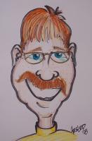 Self Caricature - Marker On Poster Board Drawings - By John Heslep, Caricature Drawing Artist