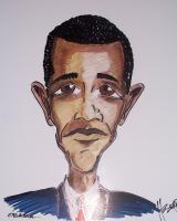 Obama - Marker On Poster Board Drawings - By John Heslep, Rustic Realism Drawing Artist