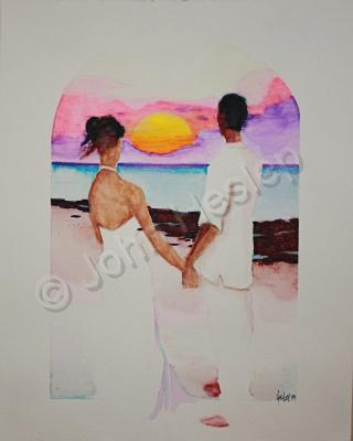 Impressionismrealism - Wedding Sunset - Watercolor