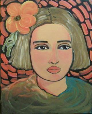 Faces - Orange   Flower - Acrylic