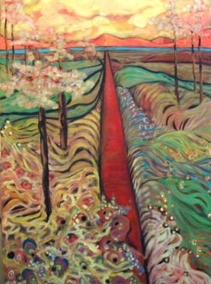 Landscape Expressionism - The  Straight  And  Narrow  Sold - Acrylic