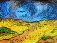 Landscape Expressionism - The  Wheat  Field - Acrylic