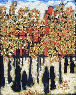 Figural  Landscape - Promenade   Dapres-Midi - Acrylic