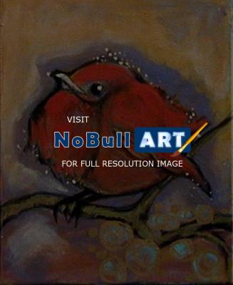Expressioism - Little  Red  Bird - Acrylic