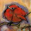 Little  Red  Bird - Acrylic Paintings - By Paula Anderson, Expression Painting Artist