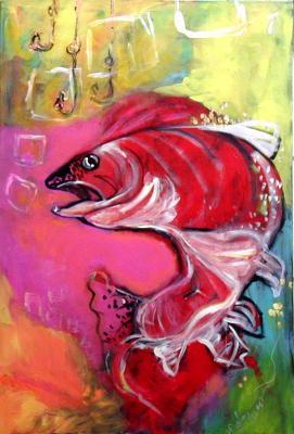 Expressioism - Gone Fishin - Acrylic