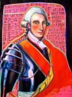 Ferdinando Di Borbone - Gouache Paintings - By Beatrice Feo Filangeri -Opere, Pop Barocco Painting Artist