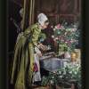 The Flower Girl - Oil On Canvas Paintings - By Florian Wagner, Realism Painting Artist