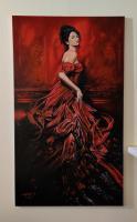 Realism - Women In Red - Oil On Canvas