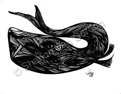 Organic Expressions - Daves All Seeing Whale - India Ink