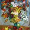 Autumn Flowers - Glass Oil Paintings - By Natalia Dobrovolska, Painting On The Glass Painting Artist