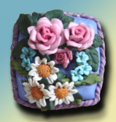 Sculpture - Garden Blooms Vanity Box - Polymer Clay