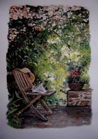Mary Joys Garden - Watercolor Paintings - By Maria Pureza Escano, Realism Painting Artist