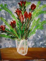 Glass Vase - Acrylic Paintings - By Elaine Childers, Still Life Painting Artist