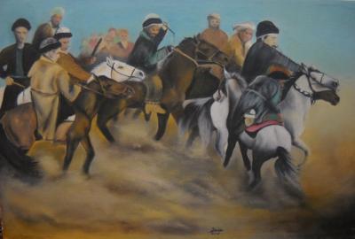 Zpainitngs - Buzkashi - Oil Painting