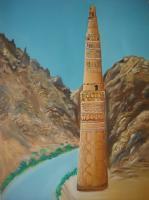 Minar Jam - Oil Painting Paintings - By Yaldash Parsa, Oil Painitngs Painting Artist
