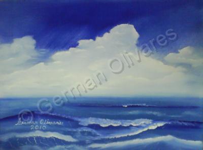 Mexico Al Oleo  Mexico In Oil - Mar De Tranquilidad  Sea Of Tranquility - Oleo Sobre  Cartn Con Tela  Oi