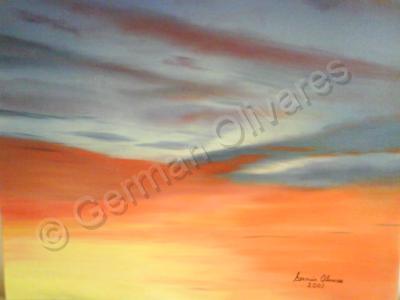 Mexico Al Oleo  Mexico In Oil - Atardecer  Sunset - Oleo Sobre  Cartn Con Tela  Oi