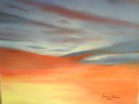 Atardecer  Sunset - Oleo Sobre  Cartn Con Tela  Oi Paintings - By German Olivares, Realistic Painting Artist