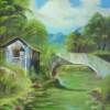 El Puente  The Bridge - Oleo Sobre  Cartn Con Tela  Oi Paintings - By German Olivares, Realistic Painting Artist