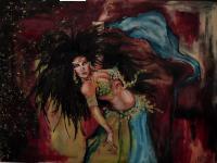 Bellydancer - Acrylic On Canvas Paintings - By Mike Albury, Impressionism Painting Artist