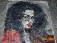 Portraits - Lady With Sunglasses - Pastel And Chalks
