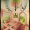 The Room By Thomas Haney - Colored Pencil Reproduced As L Drawings - By Tom Haney, Surrealistic Drawing Artist