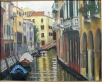 Venice Canal - Oil On Canvas Paintings - By Claudia Bogdan-Bota, Representational Painting Artist