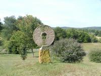 Aztec Sun - Limestone Sculptures - By David Therriault, Abstract Sculpture Artist