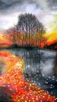 Splendor Of Fall - Acrylic On Gallery Canvas Paintings - By Marie-Line Vasseur, Realism Painting Artist