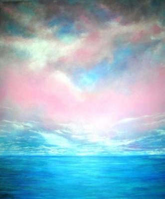 Recent Works - Tropical Ocean Sky - Acrylic On Gallery Canvas