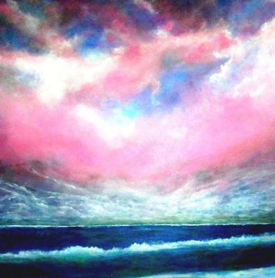 Recent Works - North Atlantic Ocean Skyscape - Acrylic On Gallery Canvas