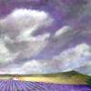 Lavender In The Sky And Land - Acrylic On Gallery Canvas Paintings - By Marie-Line Vasseur, Impressionism Painting Artist