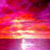 Fushia Sunset - Acrylic On Gallery Canvas Paintings - By Marie-Line Vasseur, Impressionism Painting Artist