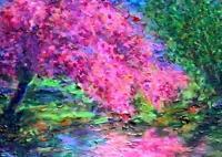 Mirror Mirror Mirror On The River Tell Me Who Is The - Acrylic On Gallery Canvas Paintings - By Marie-Line Vasseur, Impressionism Painting Artist