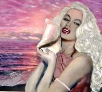 Mamie Van Doren - Acrylic On Gallery Canvas Paintings - By Marie-Line Vasseur, Realism Painting Artist