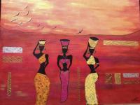 Metallic Reds - Acrylics Paintings - By Coco Original Artwork, Africa Painting Artist