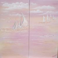 Rose Sands - Acrylics Paintings - By Coco Original Artwork, Impressionist Painting Artist