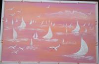Rose Ocean Sails 1 - Mixed Medium Paintings - By Coco Original Artwork, Impressionist Painting Artist