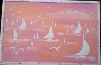 Rose Ocean Sails 1 - Mixed Medium Paintings - By Coco Original Artwork, Impressionist Painting Artist