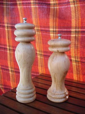 Salt  Peppermills - Bradford Pear Salt And Peppermill - Wood