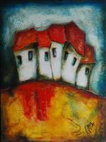 Houses - On The Hill - Acrylic