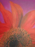 Dew On Petals - Oil On Canvas Paintings - By Sis Moore, Realistic Painting Artist