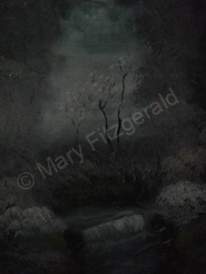 Landscapes - Moonlight On The Pond - Acrylic