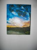 Cloudy Sunset - Acrylic Paintings - By Mary Fitzgerald, Acrylic Painting Artist