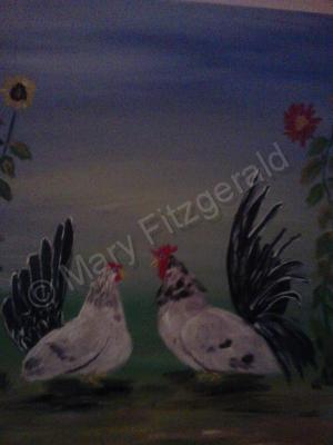 Animals Birds - Barnyard Lovers - Acrylic