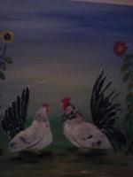 Barnyard Lovers - Acrylic Paintings - By Mary Fitzgerald, Acrylic Painting Artist