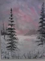 Frozen Stream - Acrylic Paintings - By Mary Fitzgerald, Acrylic Painting Artist