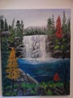 The Waterfall - Acrylic Paintings - By Mary Fitzgerald, Acrylic Painting Artist